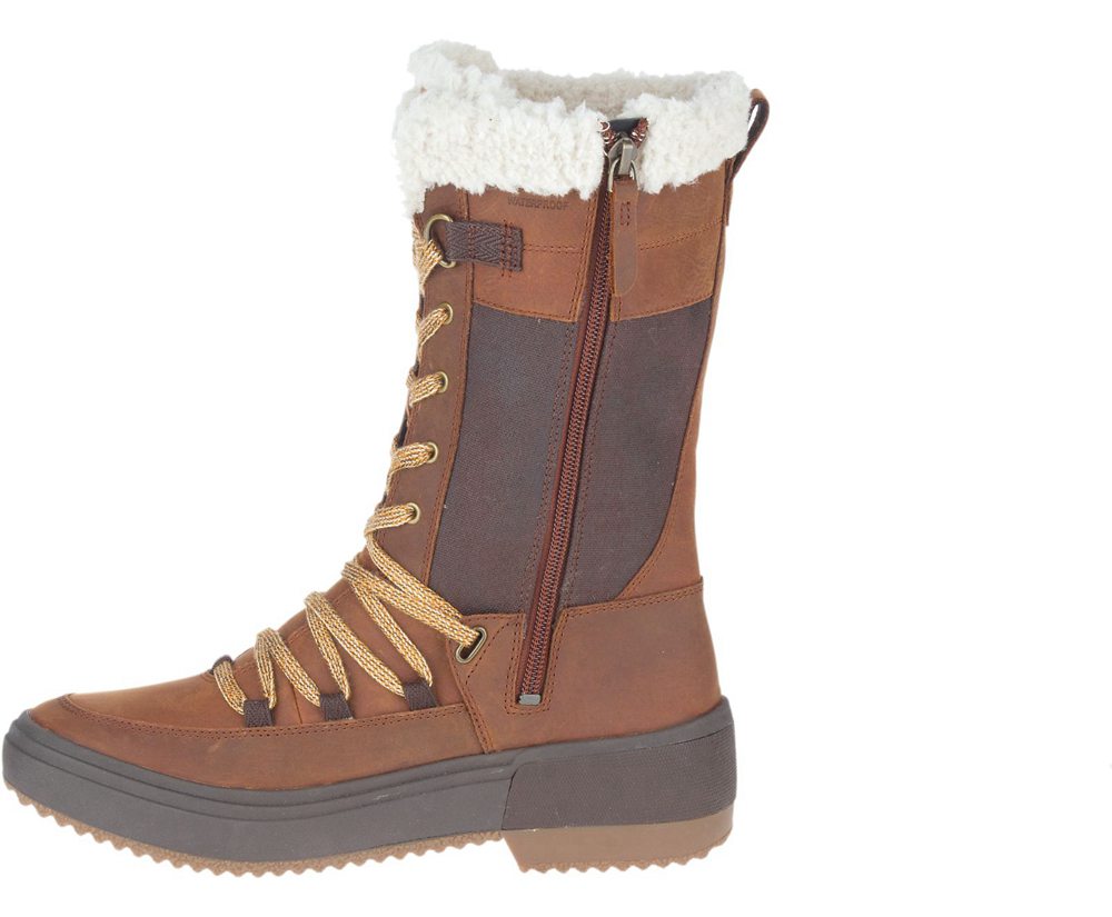 Merrell Boots Brown - Haven Tall Lace Polar Waterproof - Womens 68PNXCAML